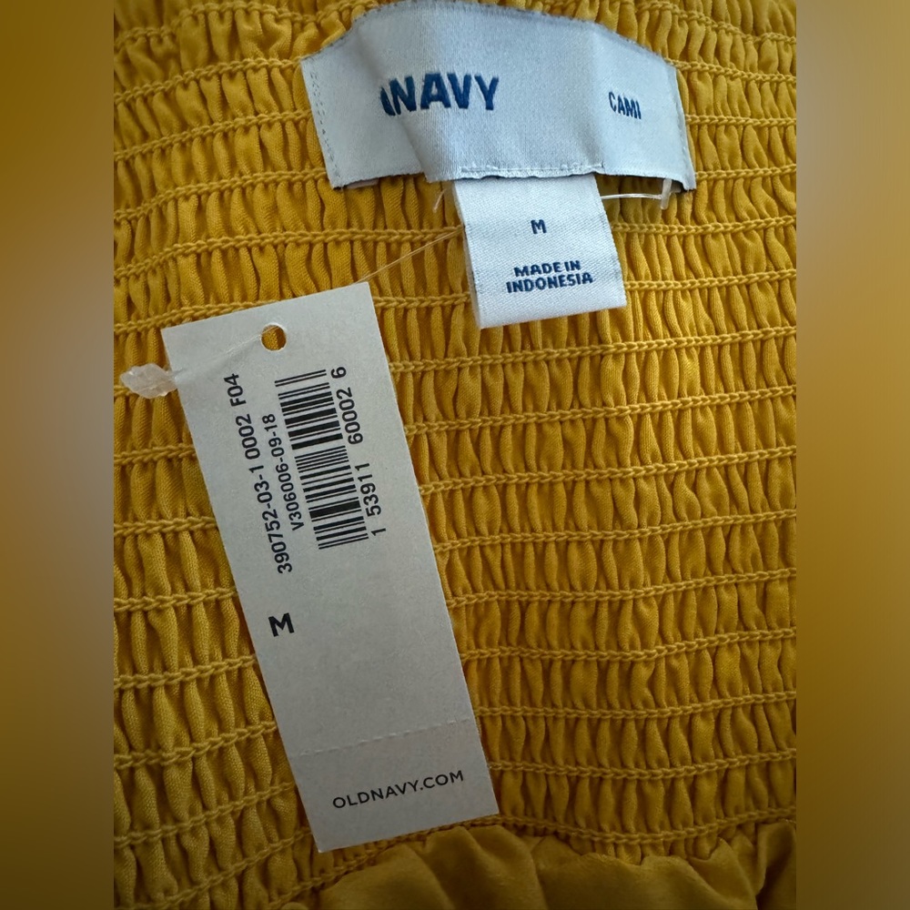 NWT Old Navy Cami Dress yellow floral fully lined - Picture 2 of 6